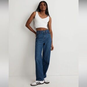 Madewell Baggy Straight Jean in Dark Worn Indigo Wash 31/12